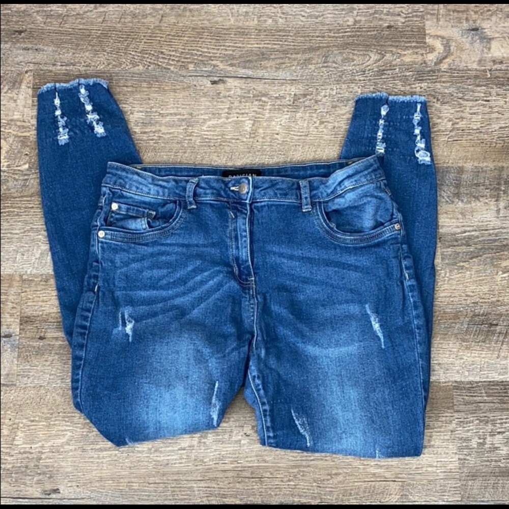 Parisian dark wash skinny distressed 14